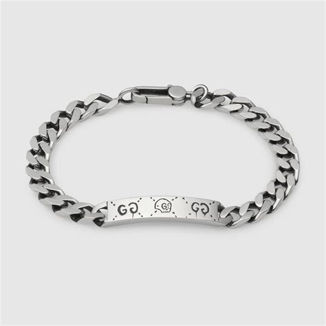 Pulsera de cadena Gucci Interlocking en plata de ley 925.